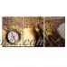 wall26 - 3 Piece Canvas Wall Art - Antique Brass Compass over Old Map - Modern Home Decor Stretched and Framed Ready to Hang - 24"x36"x3 Panels   